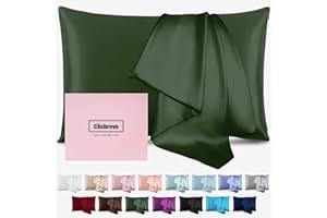 CASBROVE Silk Pillow Cases for Hair and Skin Mulberry Silk Pillowcase Soft Breathable Smooth Both Sided Natural Silk Pillow Cases with Zipper Beauty Sleep1 Pack for Gift(Standard,Green)