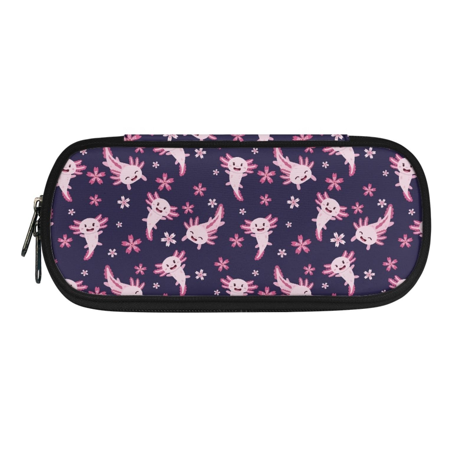 TOADDMOS Axolotl Print Pencil Case Pouch Pen Bag Portable Office School Teens Girls Boys Men Women