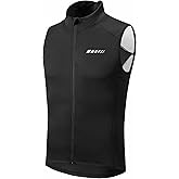 qualidyne Men's Windproof Cycling Vest, Full-Zip Winter Sleeveless Bike Jacket with Zip Pockets
