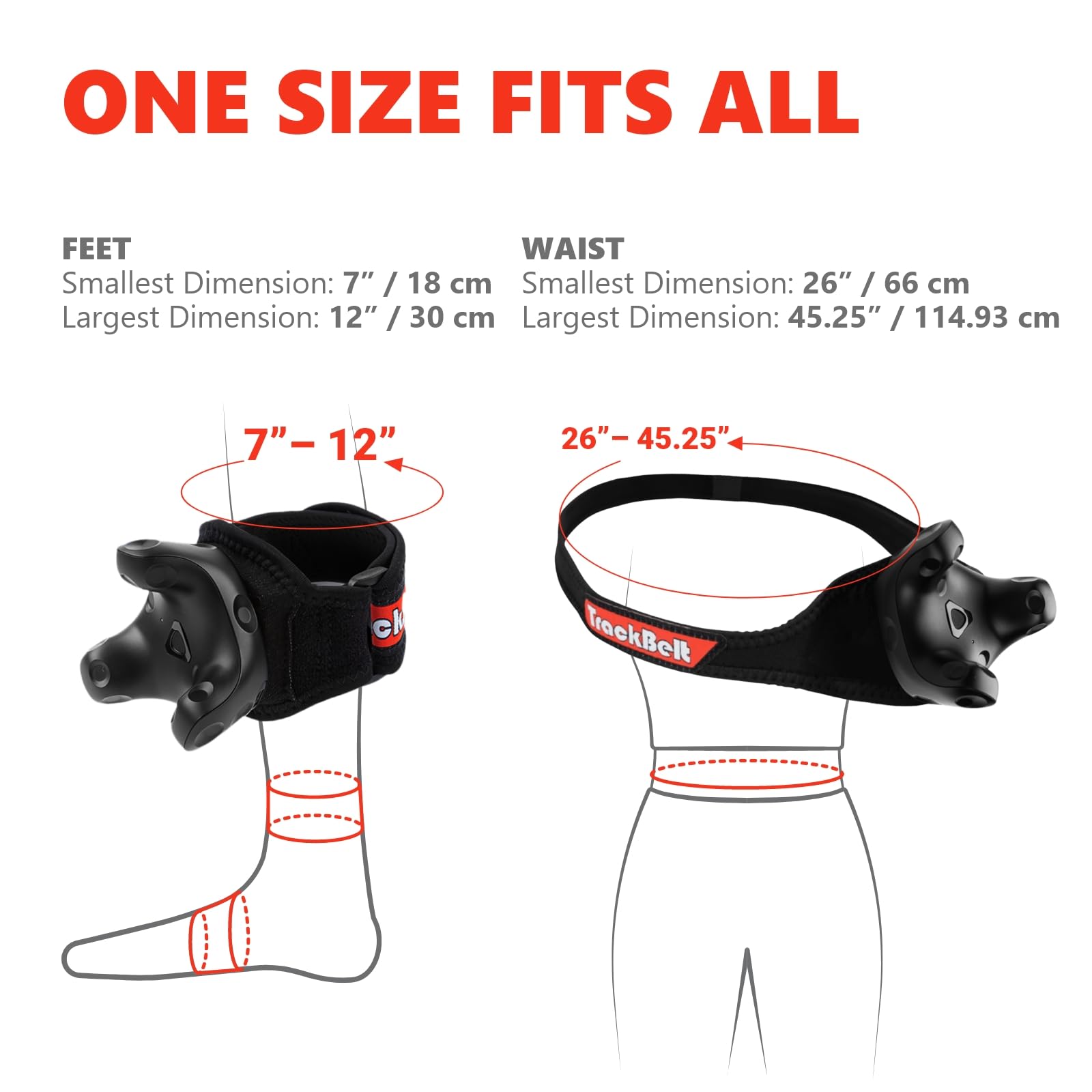 Rebuff Reality Trackstraps for Vive Tracker - Adjustable VR Full Body Tracking Straps, VR Chat Motion Capture, Compatible with Vive Tracker 3.0 2.0 Ultimate, Tundra, (Tracker Sold Separately) Black