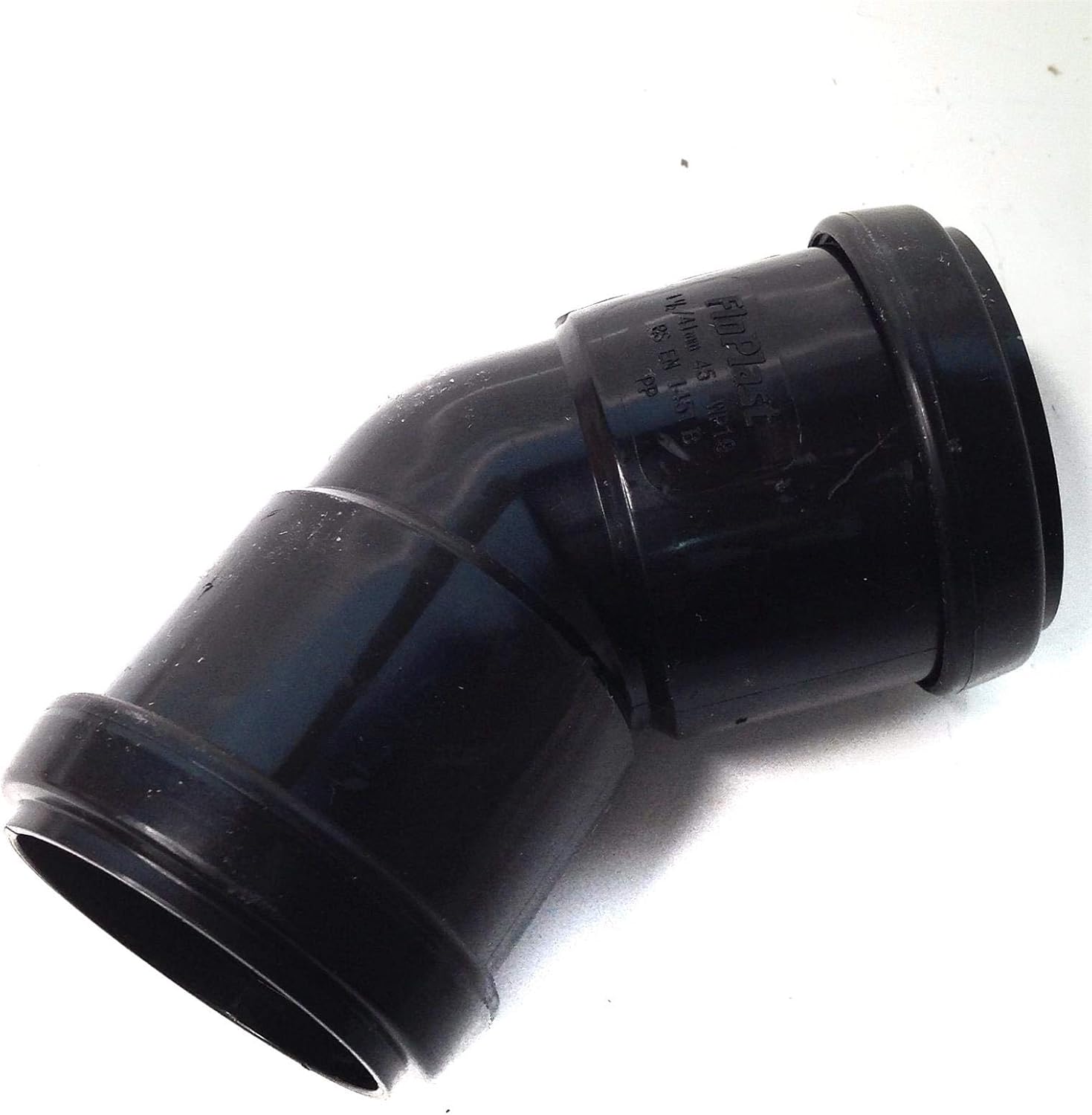 FLOPLAST 40mm Black Pushfit 135 Degree Waste Pipe Bend - Pack of 2 - Image 3