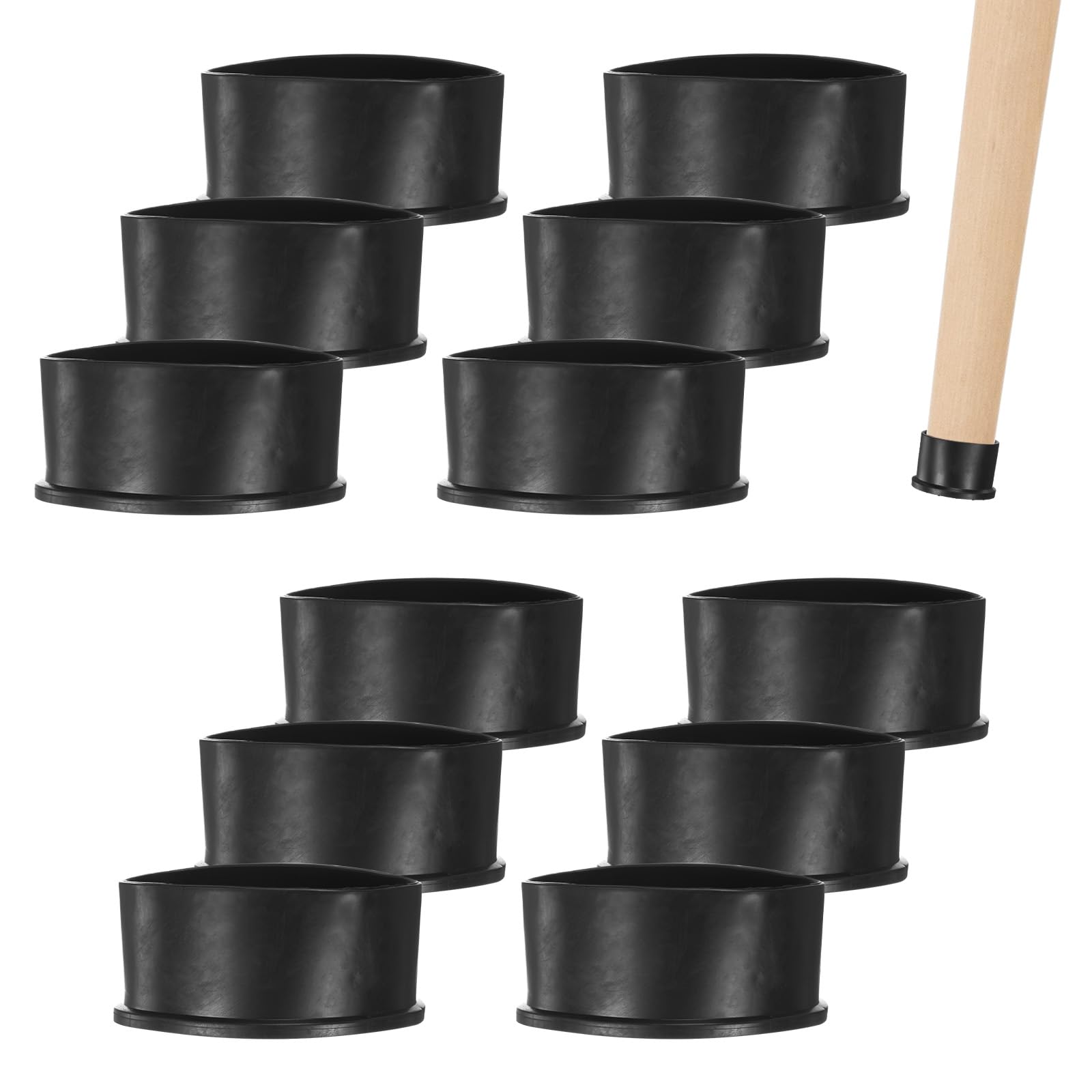 M METERXITY 12-Pack Chair Leg Caps, 3 Inch(76mm) PVC Chair Leg Floor Protectors for Folding Chairs/Metal Chairs/Furniture Table/Hardwood Floors, Round Non-Slip Cover End Tips [Black]
