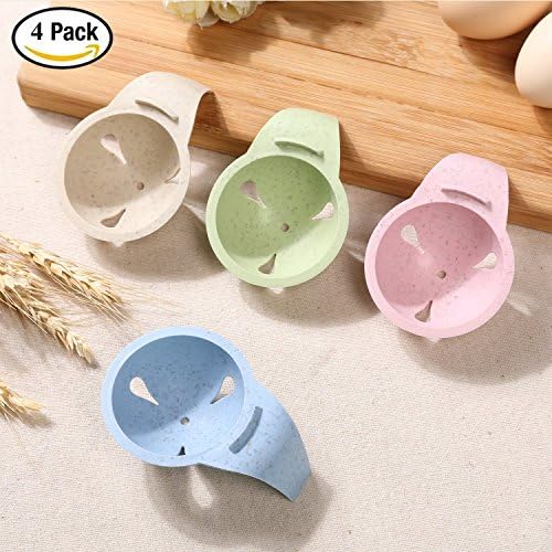 Braylin Egg White Filter Separator Cooking Tool, 4 pack Plastic Egg Yolk White Separator Safe Chef Kitchen Gadget, Breakfast Egg Strainer, Egg Separator Baking Tools