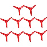 LiebeWH RC Propeller 3 Blade 2mm Shaft for RC Boat DIY Airplane High Performance Balanced Propeller Fan Replacement(Red)