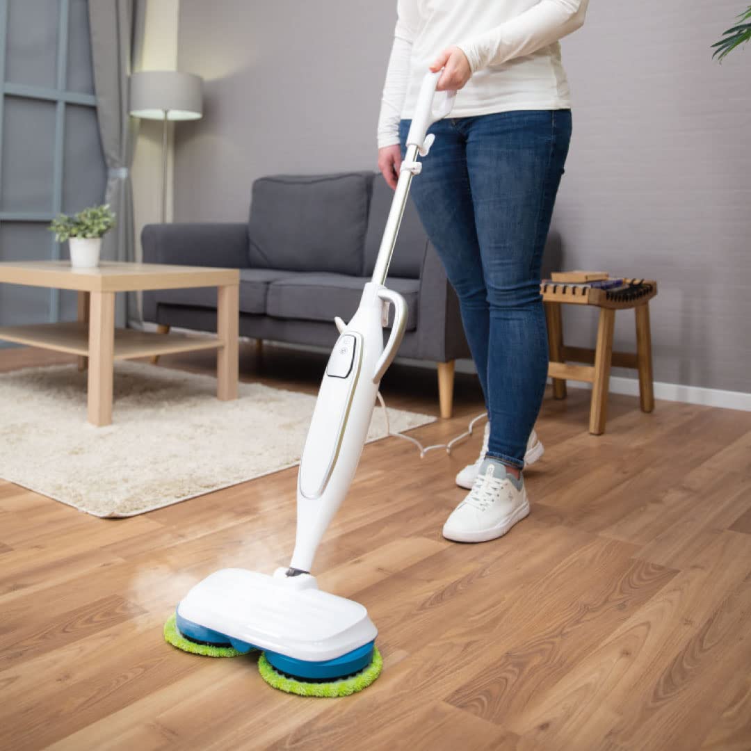 Livington Steam Twister - Dampfreiniger 1300W - elektrischer Bodenreiniger & Handdampfreiniger mit Zubehör - Dampfwischer für Boden, Bad & Küche - Bodenwischer entfernt 99,9% Bakterien - 330 ml Tank 2