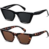 ANDWOOD Cat Eye Sunglasses for Women Polarized Cateye Frames Fashion Vintage Square Classic Retro Sun Glasses