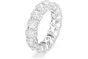EAMTI Wedding Bands for Women Oval Cut Stackable CZ Cubic Zirconia Engagement Rings Eternity Band Rings Size 3-13