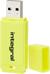 Integral TS-180564 Neon 2.0 USB Flash Drive 16GB Yellow PC Mac Compatible view 2