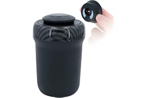 StoreBao Car Ashtray with Lighter and Colorful Breathing Light LED, Lid opens automatically, Detachable and Portable (Carbon Fiber)