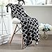 MOMA 100% Cotton Black Cable Knit Throw Blanket for Couch Bed Sofa Chair, Black White Stripe Reversible Decorative Knitted Blankets,51