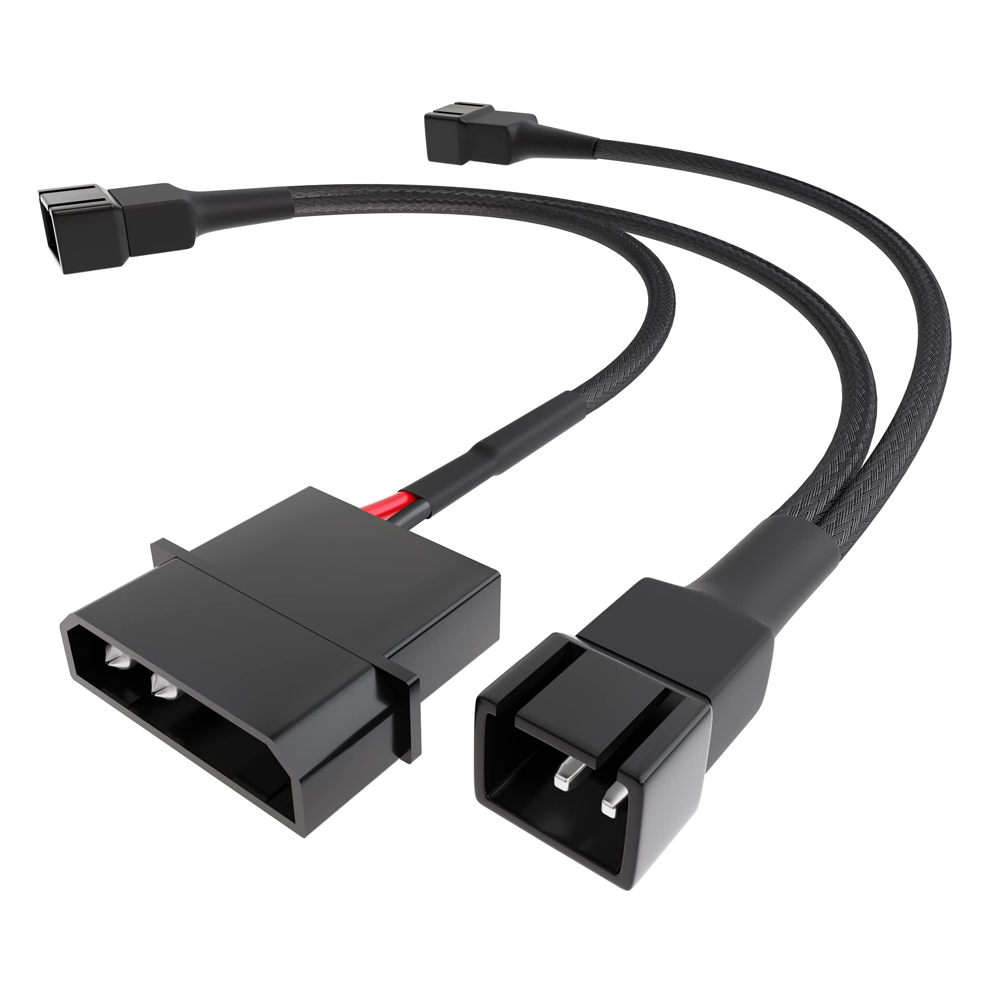 KabelDirekt โ 20-20-20cm 4-pin Molex (5.25โ) 5V to 3x 3-pin 2-pole connector fan distribution cable