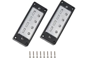 ZYNCUE 2-Pack Bass Humbucker Pickups Set Neck & Bridge Positions,Silver/Black,10.9k & 10.2k,94.2 x 35 x 22.2 mm,Guitar