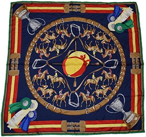 Polo Ralph Lauren Purple Label Collection Silk Equestrian Horse Scarf Italy Navy