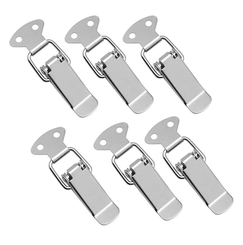 Gasea 6Pcs Spring Loaded Toggle Catch Latch Without Lock Hole, 72mm Hasp Toggle Clamp Clips, Duck Billed Buckles for Cabinet Drawer Case Box Toolbox