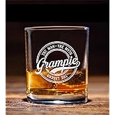 Grampie The Man The Myth The Legend Whiskey Glass, Gifts For Grandfather, Papa, Dad, Him, Christmas, Birthday, Father's Day For Grampie From Daughter, Son