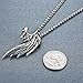 Men's Stainless Steel Angel Wing Pendant Necklace, Unisex, 24