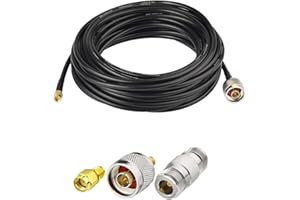 SUPERBAT SMA Male to N Male RF Coaxial Coax Cable 25ft + 3pcs SMA to N Male/Female Coax Adapter Kit for Gateway Router 3G 4G LTE Ham Radio ADS-B Antenna etc