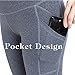 BLENDNEW High Waist Yoga Pants Tummy Control Workout Tights for Women, 4 Way Stretch Yoga Leggings with Pocket Design,Fashion Fit Running Yoga Pant(GR-17-L)