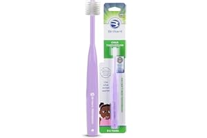Brilliant Oral Care Child Toothbrush with Soft Bristles and Round Head, for a Kid Approved, Easy to Use All-Around Clean Mouth, Ages 2-5 Years, Lilac, 1 Pack