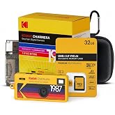 Kodak Charmera Key Chain Digital Camera Bundle | 32GB Memory Card, Storage Case, (4 items)