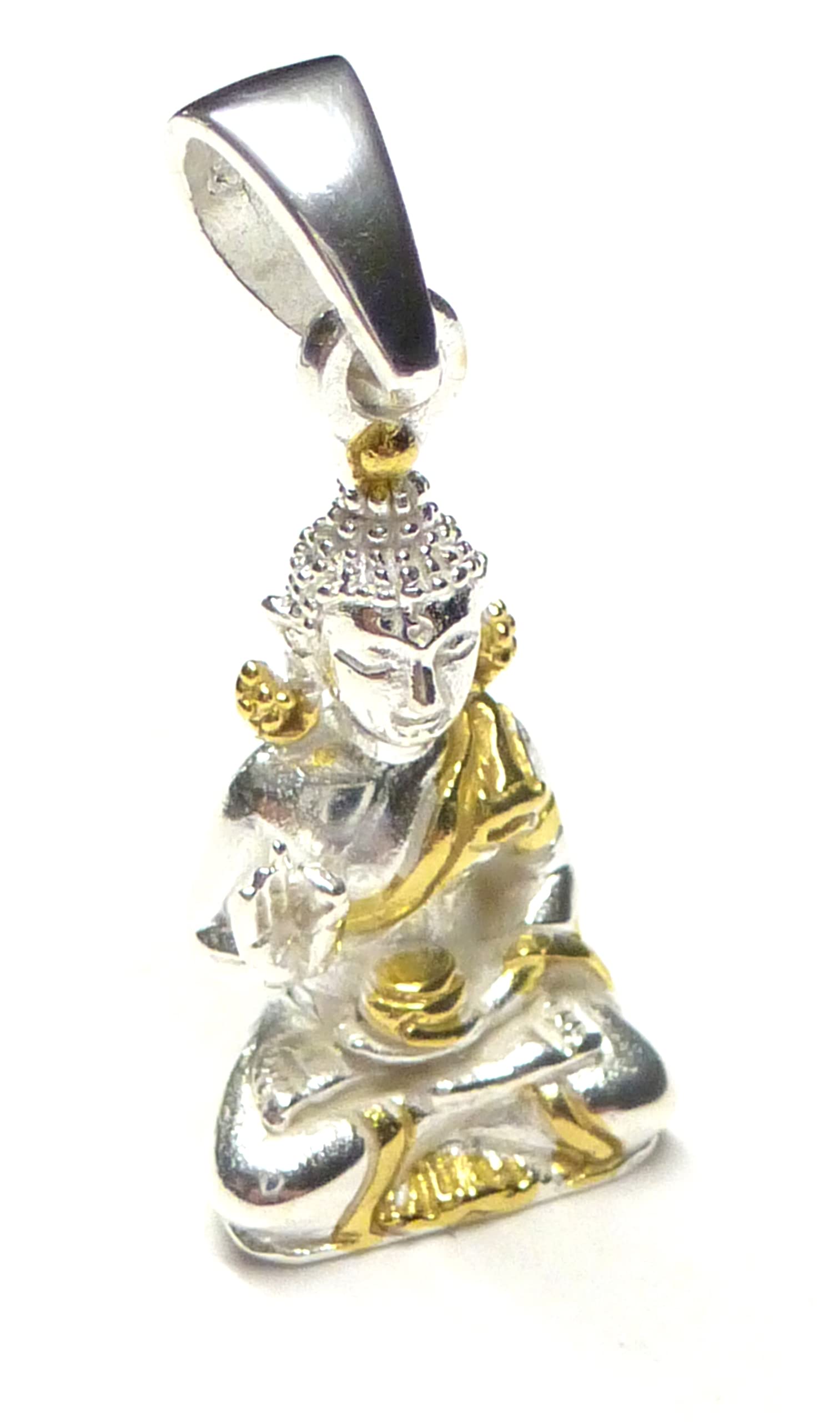 Buddha pendant, necklace pendant, gold-plated sterling silver, as a symbol of protection and good luck charm, gift friend, unisex