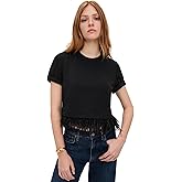 Cinq à Sept Women's Short Sleeve Cropped Feather Tee