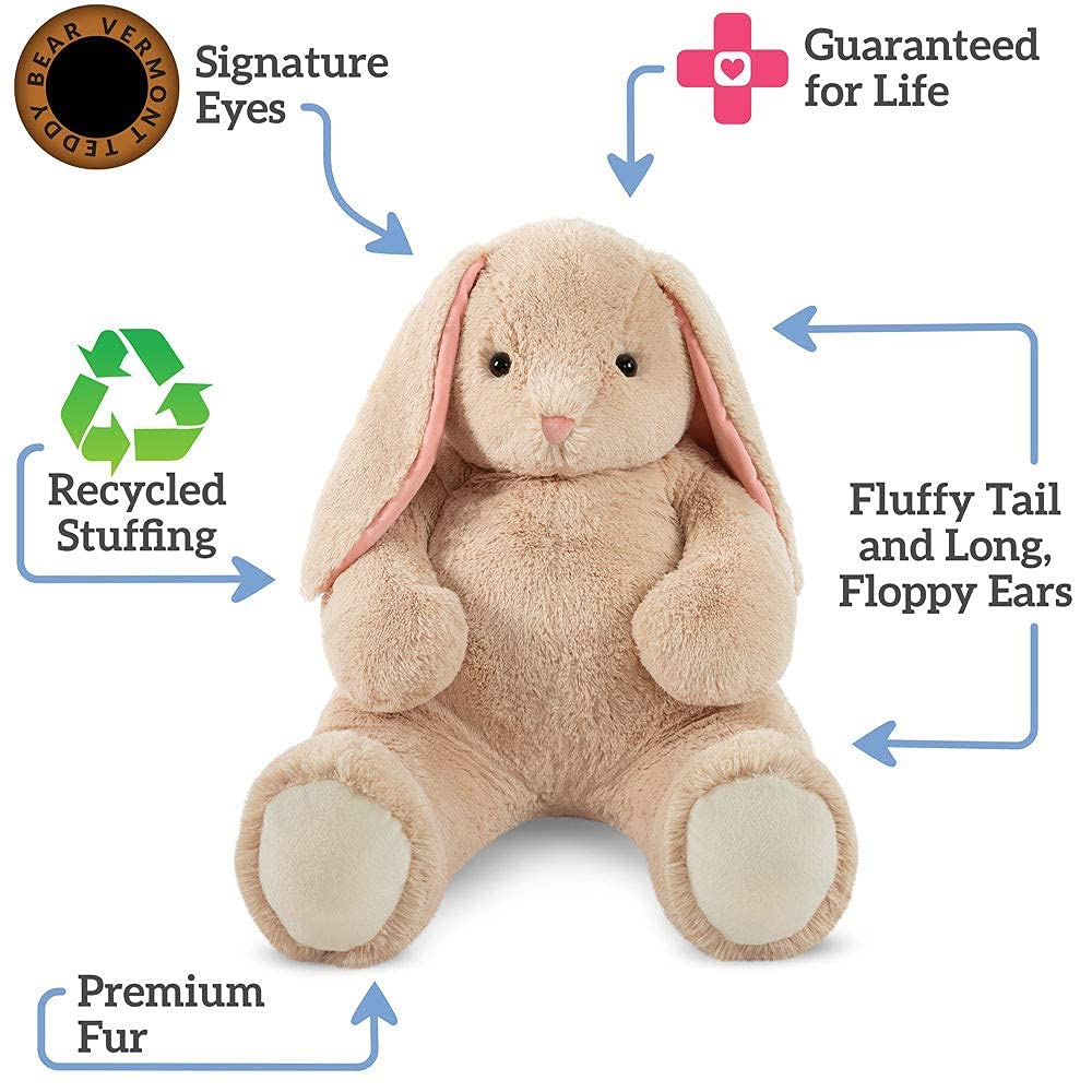 Giant Stuff Rabbit Mua Vermont Teddy Bear Giant Stuffed Bunny - Big Stuffed Animal, Tan, 4 ...