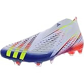 adidas Predator Edge + FG Unisex Shoes Size 12.5, Color: Cloud White/Solar Yellow/Power Blue-Multi-Colored