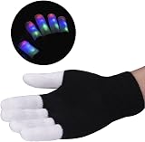 Vicloon LED Rave Gloves Multi Mode Colorful Finger Lighting Half Black view 4