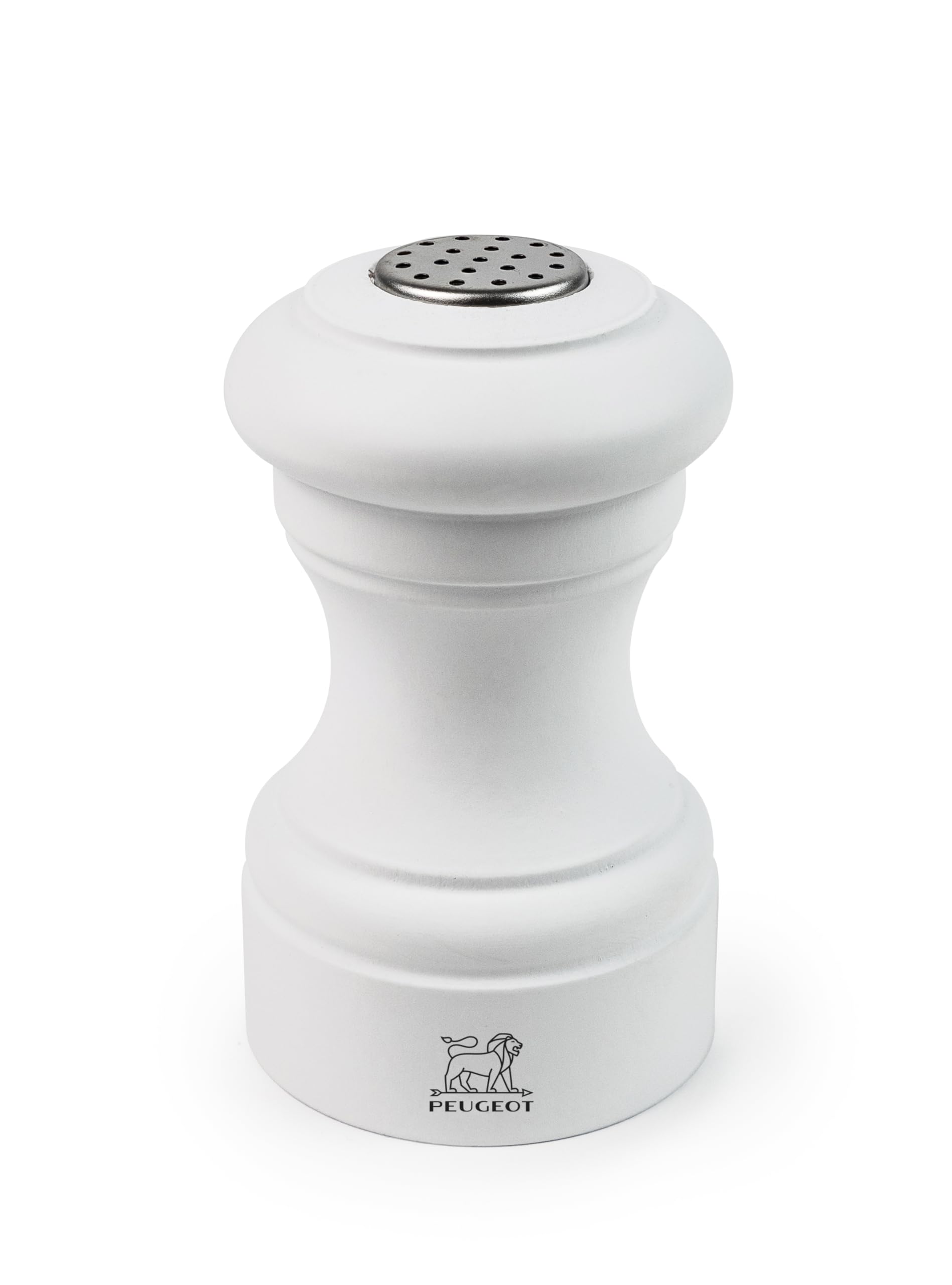 Peugeot - Bistro Manual Salt Shaker - Beechwood, Matt White, 9 cm