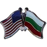 USA and Bulgaria Flag Die-struck Metal Friendship Lapel Pin with Butterfly Clasp Closure