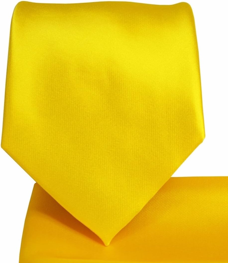 2pc Men's Solid Color Necktie and Handkerchief set for Suit or Tuxedo Vest for Weddings and Special Gatherings