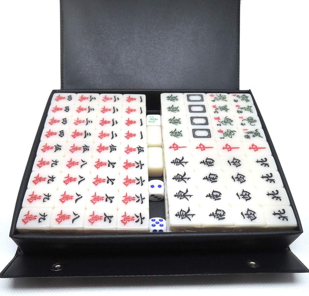 Xiaolizi Mini American Mahjong Set, Retro Style, fine Acrylic Material with Aluminum Box, Suitable for Friends Entertainment