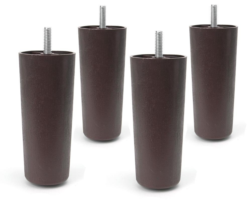 Leg Daddy 5" Round Tapered Plastic Sofa, Couch, and Chair Legs, Set of