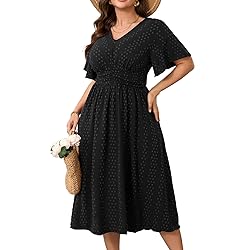 RWJ Women's Plus Size Maxi Dress Flutter Casual V