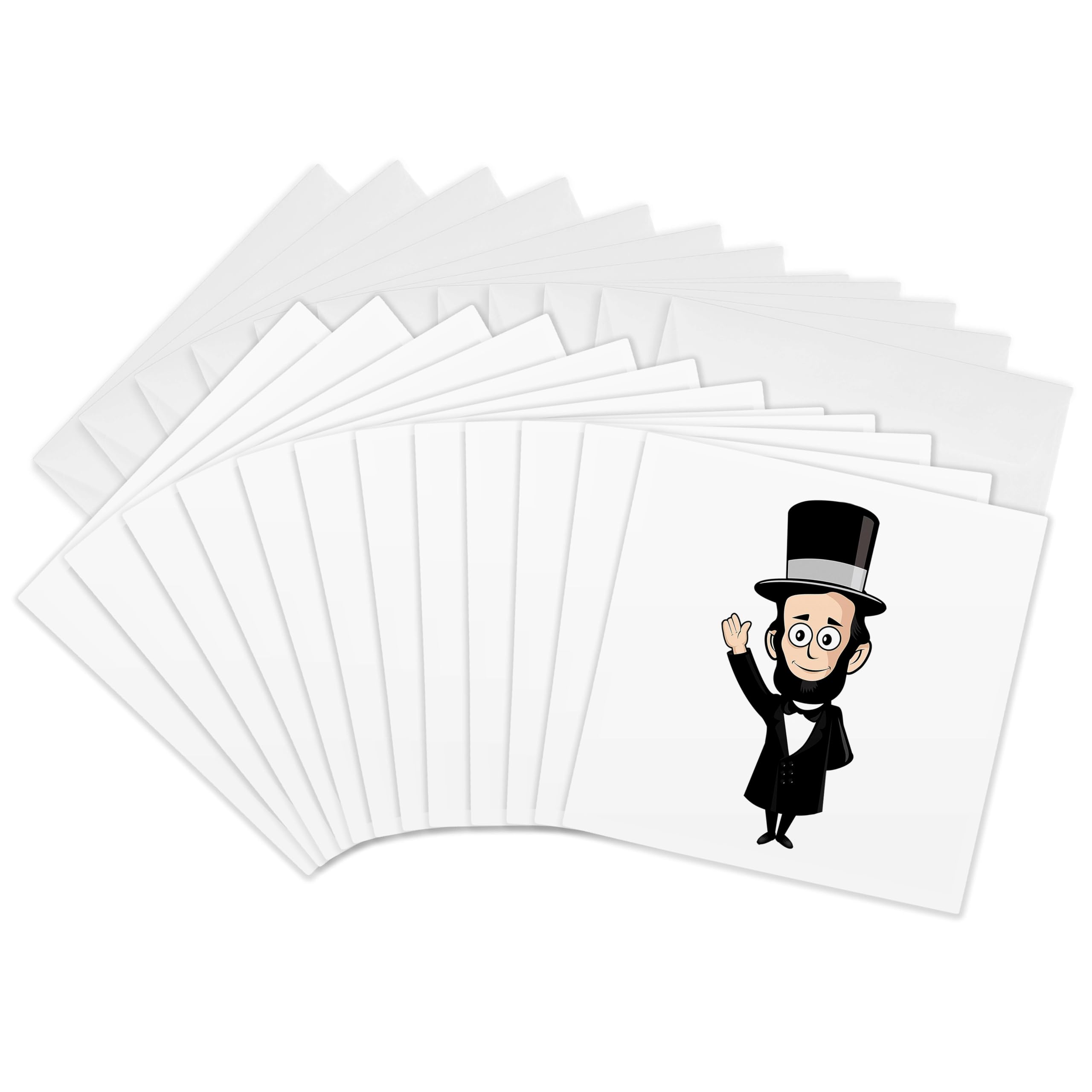 3dRose gc_240583_2 6 x 6-Inch "President Abraham Lincoln Honest Abe" Greeting Card (Set of 12)