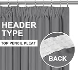 H.Versailtex 2-Piece Blackout Curtains 90x90 Frost Grey Pencil Pleat view 3