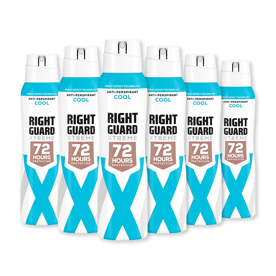 Right Guard Womens Deodorant, Xtreme Ultra Cool Anti-Perspirant Spray, Multipack 6 x 150 ml
