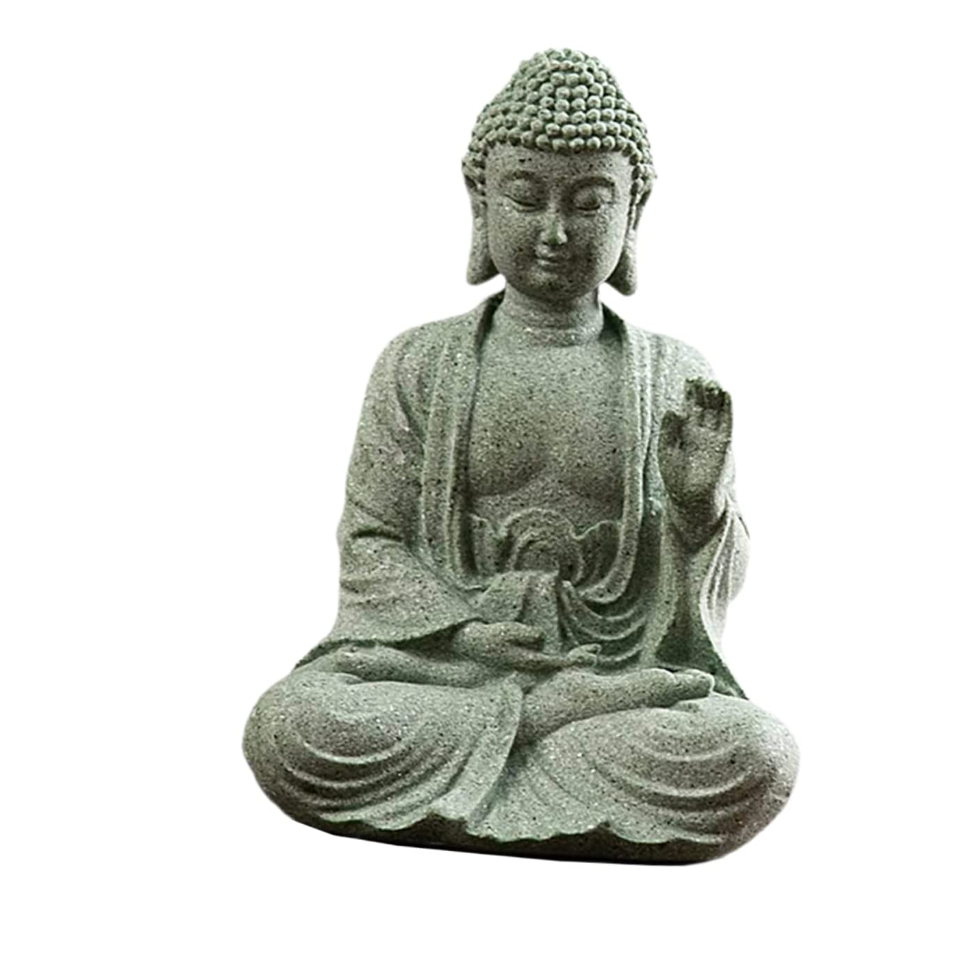POPETPOP Aquarium Sandstone Style Landscape Adorn Statue Ancient Garden Buda Small Home Buddha Tank Decor Ornament Meditating Large Decoration Zen Hideaway Fish Sculpture Underwater for