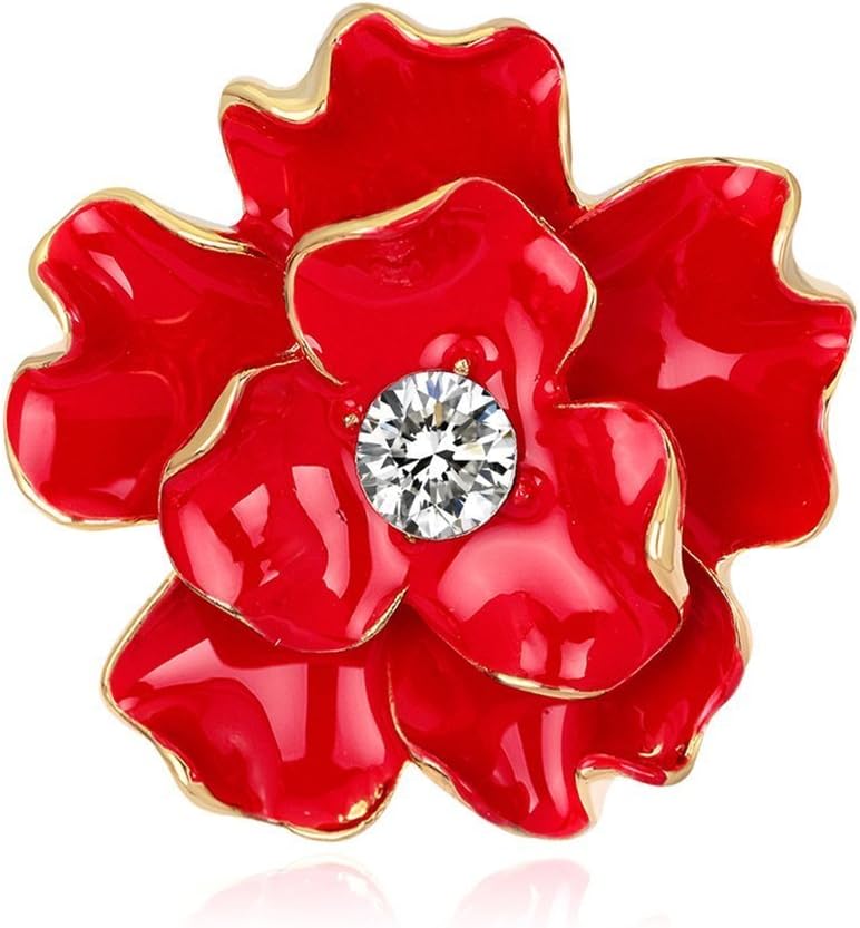 CYNDIE Women Refined Brooches Spirea Flower Shape with Shimmer Rhinestone