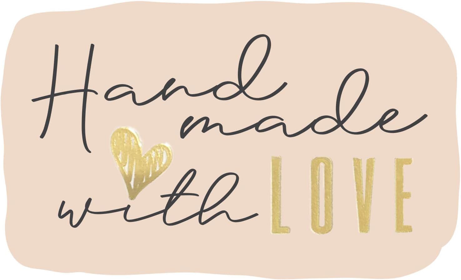 300 Hand Made with Love Stickers in Sheets | 2.25