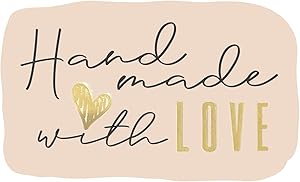 300 Hand Made with Love Stickers in Sheets | 2.25