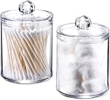 Hwtcjx Cotton Pad Holder Dispenser 2 Pack with Lids PS Material Bathroom