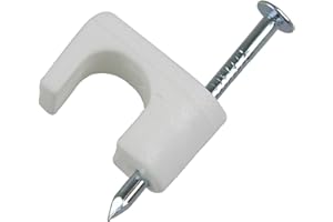 Gardner Bender PSW-165 Low-Voltage Electrical Cable Staples, ¼ inch, Secures CAT6, RG-59 and RG-6, 50 pk, White