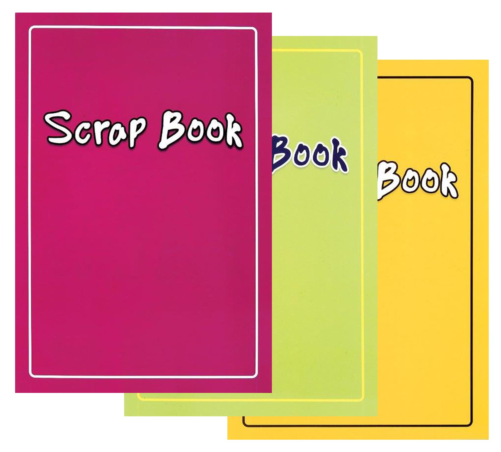 WF Graham Scrapbook, Set of 3 Scrap Books for Adults and Kids | Art Book, Sketch Pad Scrap Book Set, Coloured Paper Sketch Book Drawing Pad for Kids