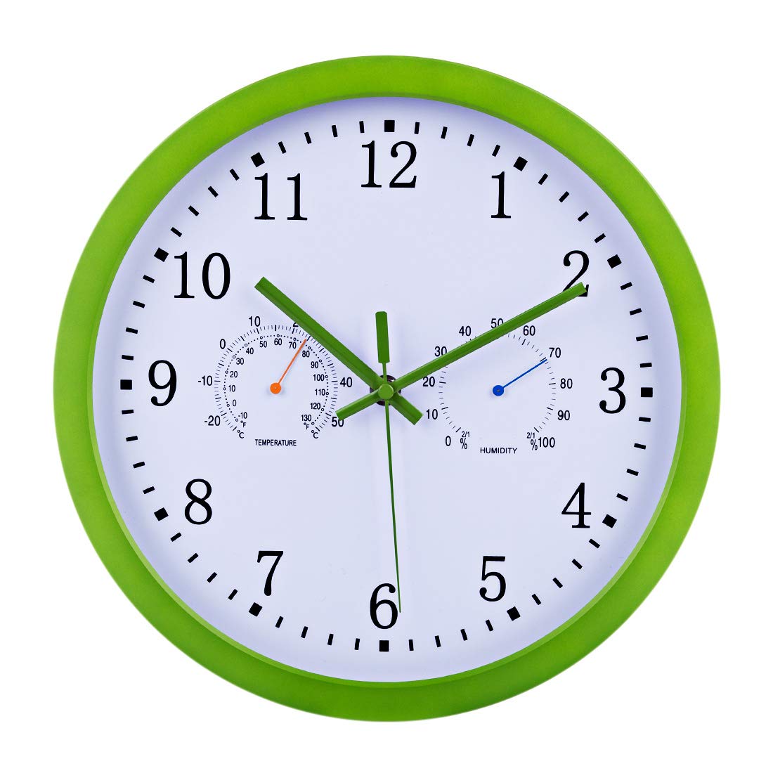 DXX Radio Controlled Wall Clock With Temperature Humidity 12 Inch Non