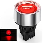 Nilight Start Engine Button 12V DC 50A Red | SPST On Off Momentary Switch Stater Push Ignition for Racing Sport Cars Trucks