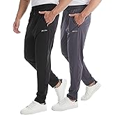 clothin Men's Athletic Pants with Zipper Pockets Running Sweatpants for Jogging Workout Training Lounge Casual Sport
