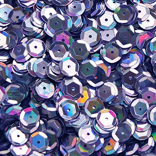 8mm Cup Sequins Lavender Lazersheen Rainbow Reflective Metallic. Made in USA