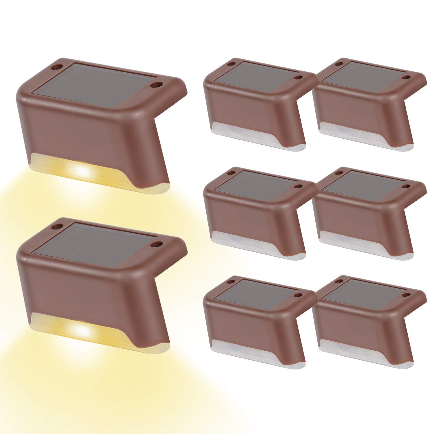 Solar Deck Lights Outdoor, Solar Powered Step Led Light, Waterproof Solar Wall Mount Fence Lamp for Stairs Walkway Patio, 8/12 Pack Optional (8 Pack)